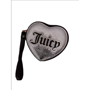 NEW ARRIVAL - Juicy Couture Metallic Heart Wallet with handle - Black and Silver